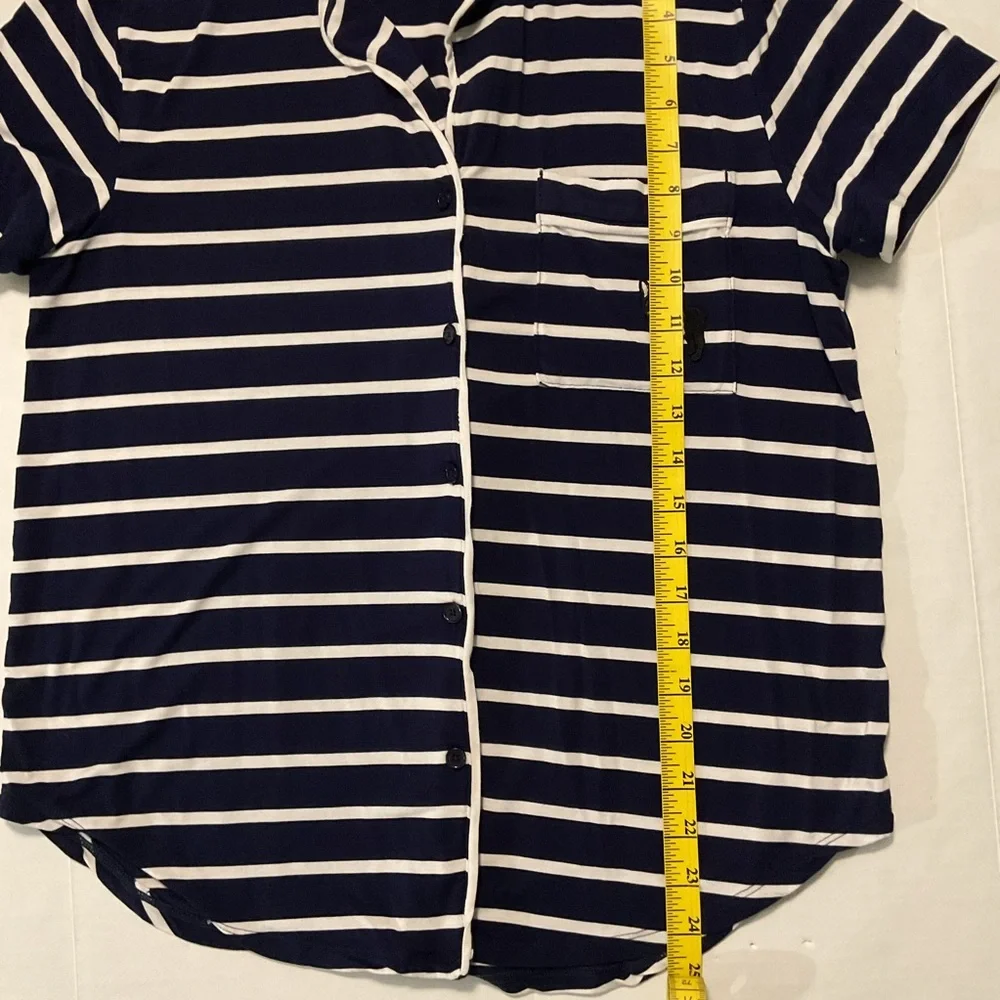 Kate Spade Pajama‎ Top Short Sleeve Blue/White Striped